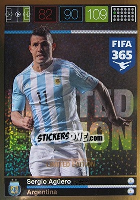 Sticker Sergio Agüero - FIFA 365: 2015-2016. Adrenalyn XL n. XXL-SA - Panini