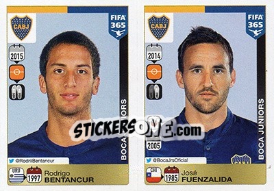 Sticker Rodrigo Bentancur / José Fuenzalida - FIFA 365: 2015-2016 n. 93-94 - Panini