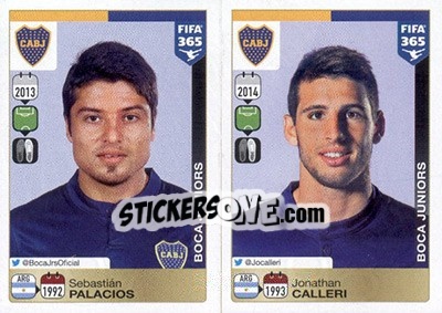 Cromo Sebastián Palacios / Jonathan Calleri - FIFA 365: 2015-2016 - Panini