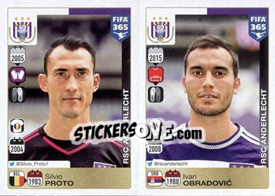 Sticker Silvio Proto / Ivan Obradovic - FIFA 365: 2015-2016 n. 132-133 - Panini