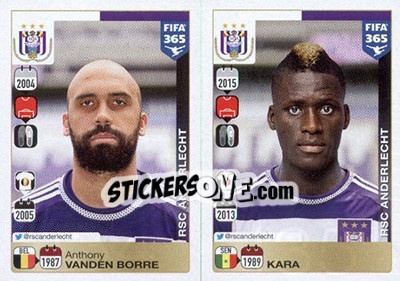 Sticker Anthony Vanden Borre / Kara - FIFA 365: 2015-2016 - Panini