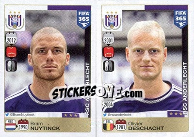 Sticker Bram Nuytinck / Olivier Deschacht - FIFA 365: 2015-2016 - Panini