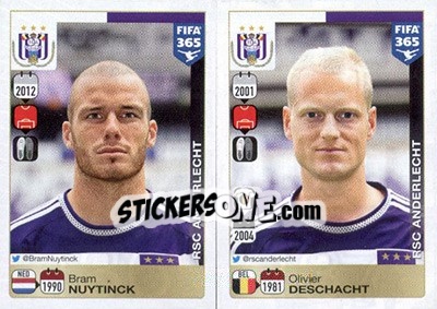 Sticker Bram Nuytinck / Olivier Deschacht - FIFA 365: 2015-2016 n. 136-137 - Panini