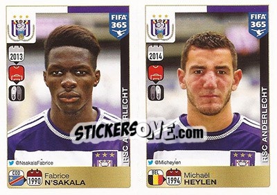 Sticker Fabrice N'Sakala / Michaël Heylen - FIFA 365: 2015-2016 n. 138-139 - Panini