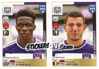 Sticker Fabrice N'Sakala / Michaël Heylen - FIFA 365: 2015-2016 - Panini