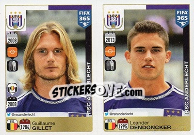 Sticker Guillaume Gillet / Leander Dendoncker - FIFA 365: 2015-2016 - Panini