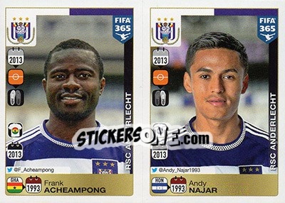 Sticker Frank Acheampong / Andy Najar - FIFA 365: 2015-2016 n. 155-156 - Panini