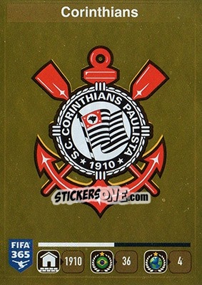 Sticker Logo Corinthians - FIFA 365: 2015-2016 n. 161 - Panini