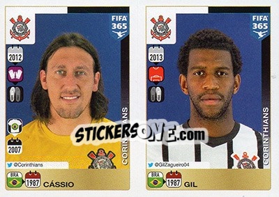 Sticker Cássio / Gil - FIFA 365: 2015-2016 n. 162-163 - Panini