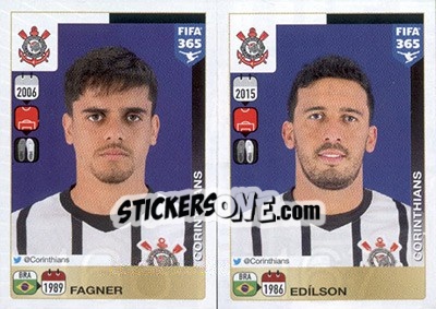 Sticker Fagner / Edílson - FIFA 365: 2015-2016 n. 166-167 - Panini