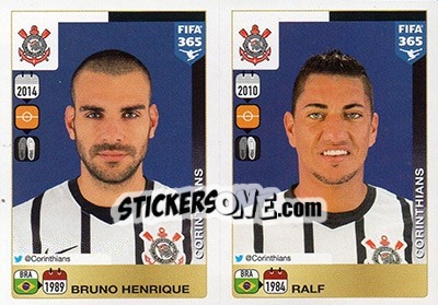 Sticker Bruno Henrique / Ralf - FIFA 365: 2015-2016 n. 170-171 - Panini