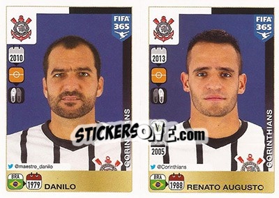 Sticker Danilo / Renato Augusto - FIFA 365: 2015-2016 n. 183-184 - Panini