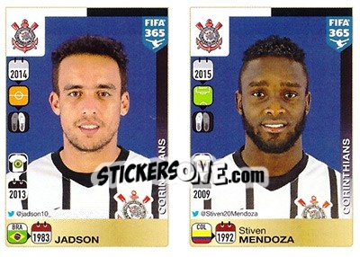 Sticker Jadson / Stiven Mendoza - FIFA 365: 2015-2016 n. 185-186 - Panini