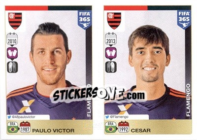 Sticker Paulo Victor / Cesar - FIFA 365: 2015-2016 - Panini