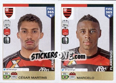 Sticker César Martins / Marcelo - FIFA 365: 2015-2016 n. 194-195 - Panini