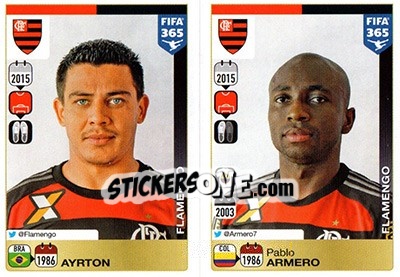 Sticker Ayrton / Pablo Armero - FIFA 365: 2015-2016 n. 198-199 - Panini