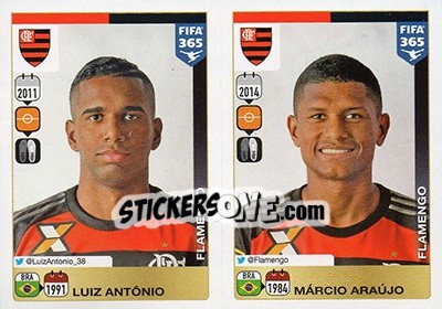 Figurina Luiz Antônio / Márcio Araújo - FIFA 365: 2015-2016 - Panini