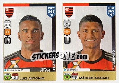 Sticker Luiz Antônio / Márcio Araújo - FIFA 365: 2015-2016 n. 200-201 - Panini