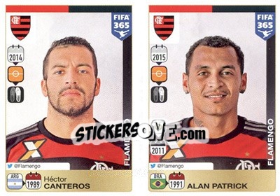 Sticker Héctor Canteros / Alan Patrick - FIFA 365: 2015-2016 n. 202-206 - Panini
