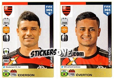 Sticker Ederson / éverton - FIFA 365: 2015-2016 n. 213-214 - Panini