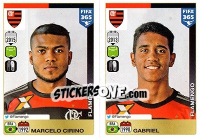 Sticker Marcelo Cirino / Gabriel - FIFA 365: 2015-2016 n. 219-220 - Panini