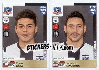 Cromo Paulo Díaz / Leonardo Cáceres - FIFA 365: 2015-2016 - Panini