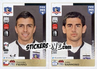 Sticker Gonzalo Fierro / Julio Barroso - FIFA 365: 2015-2016 n. 226-227 - Panini