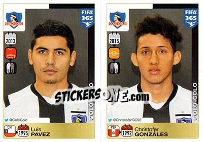 Sticker Luis Pavez / Christofer Gonzáles - FIFA 365: 2015-2016 n. 228-229 - Panini