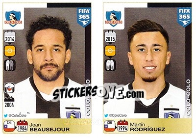 Sticker Jean Beausejour / Martín Rodríguez - FIFA 365: 2015-2016 n. 230-231 - Panini