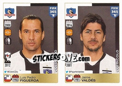 Cromo Luis Pedro Figueroa / Jaime Valdés - FIFA 365: 2015-2016 n. 243-244 - Panini