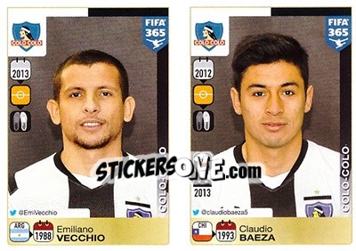 Sticker Emiliano Vecchio / Claudio Baeza - FIFA 365: 2015-2016 n. 245-246 - Panini