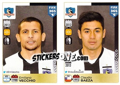 Cromo Emiliano Vecchio / Claudio Baeza - FIFA 365: 2015-2016 - Panini