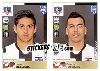 Sticker Juan Delgado / Esteban Paredes - FIFA 365: 2015-2016 n. 247-248 - Panini