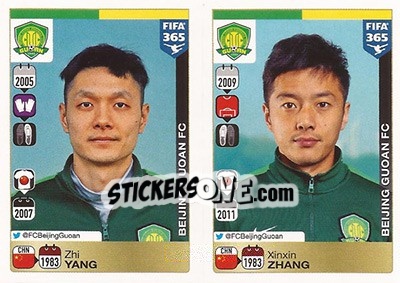 Figurina Zhi Yang / Xinxin Zhang - FIFA 365: 2015-2016 - Panini