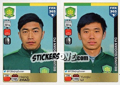 Sticker Hejing Zhao / Yunqiu Li - FIFA 365: 2015-2016 - Panini