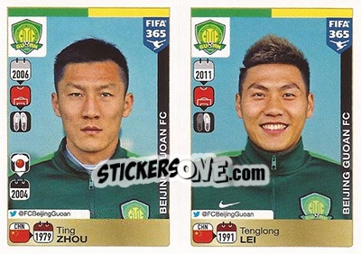 Sticker Ting Zhou / Tenglong Lei - FIFA 365: 2015-2016 - Panini