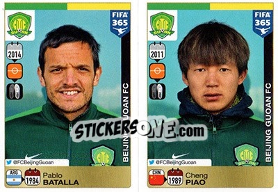Sticker Pablo Batalla / Cheng Piao - FIFA 365: 2015-2016 n. 260-261 - Panini