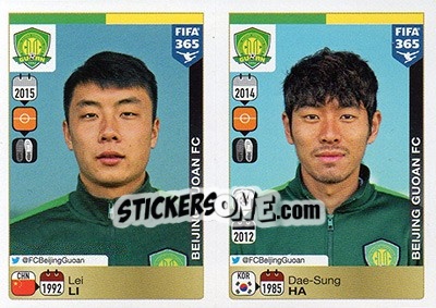 Sticker Lei Li / Dae-Sung Ha - FIFA 365: 2015-2016 n. 273-274 - Panini