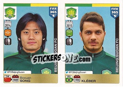 Sticker Boxuan Song / Kléber - FIFA 365: 2015-2016 n. 275-276 - Panini