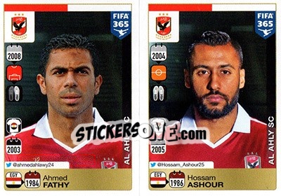 Sticker Ahmed Fathy / Hossam Ashour - FIFA 365: 2015-2016 n. 290-291 - Panini