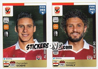 Sticker Ramadan Sobhi / Hossam Ghaly - FIFA 365: 2015-2016 n. 292-296 - Panini