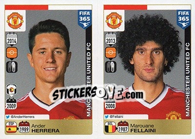 Sticker Ander Herrera / Marouane Fellaini - FIFA 365: 2015-2016 n. 322-326 - Panini