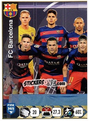 Sticker FC Barcelona Team - FIFA 365: 2015-2016 n. 357 - Panini