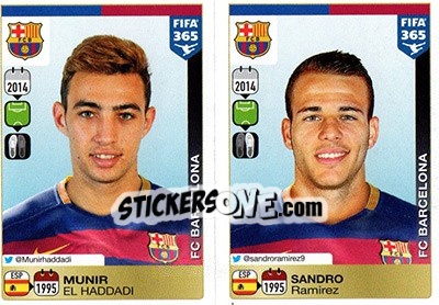 Sticker Munir El Haddadi / Sandro Ramírez - FIFA 365: 2015-2016 - Panini