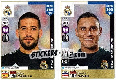 Sticker Kiko Casilla / Keylor Navas - FIFA 365: 2015-2016 - Panini