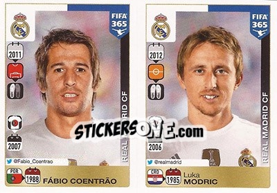 Cromo Fábio Coentrão - Luka Modric - FIFA 365: 2015-2016 - Panini