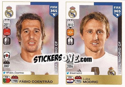 Sticker Fábio Coentrão - Luka Modric - FIFA 365: 2015-2016 n. 382-386 - Panini