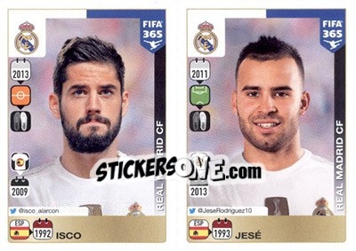 Sticker Isco / Jesé - FIFA 365: 2015-2016 n. 397-398 - Panini