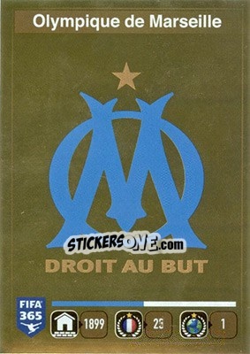 Sticker Logo Olympique de Marseille - FIFA 365: 2015-2016 n. 401 - Panini
