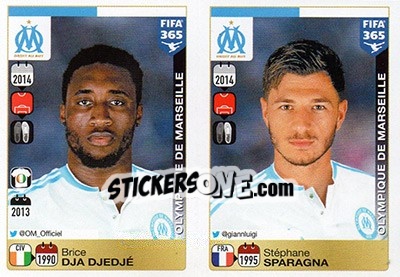 Figurina Brice Dja Djedjé / Stéphane Sparagna - FIFA 365: 2015-2016 n. 406-407 - Panini